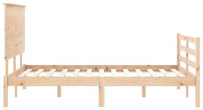 Estrutura de cama com cabeceira 140x200 cm madeira maciça