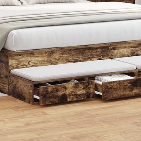 Gavetas de Cama em Carvalho Defumado - 180x36,5x16,5 cm - Feitas de Ma
