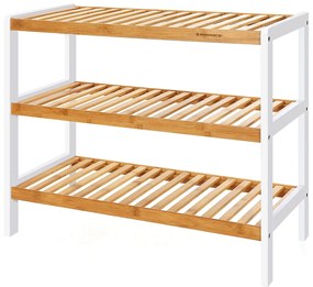 SONGMICS Sapateira de bambu de 3 níveis, organizador de suporte, prateleira de armazenamento, 70 x 26 x 55 cm (L x P x A), ideal para corredor, banheiro, sala de estar, quarto e corredor LBS03H