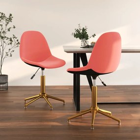 vidaXL Cadeiras de jantar giratórias 2 pcs veludo rosa