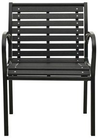 Cadeiras de jardim 2 pcs aço e WPC preto