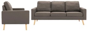 vidaXL 2 pcs conjunto de sofás tecido cinzento-acastanhado