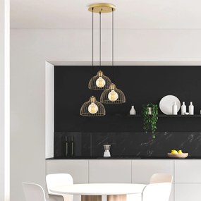 Candeeiro Chandelier Kozan – Dourado Brilhante – 56 x 56 x 126 cm