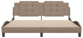 Estrutura cama cabeceira 180x200 cm couro artificial cappuccino