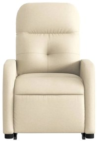 Poltrona reclinável elevatória elétrica tecido cor creme