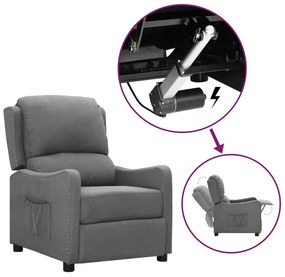 vidaXL Poltrona elevatória tecido cinzento-claro