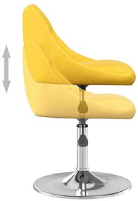 Cadeiras de jantar giratórias 2 pcs veludo amarelo mostarda