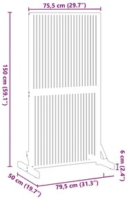 Tela de Privacidade vidaXL Interna/Externa 150 cm Madeira Sólida de Ac