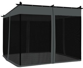 Gazebo com paredes de malha 3x3 m aço antracite