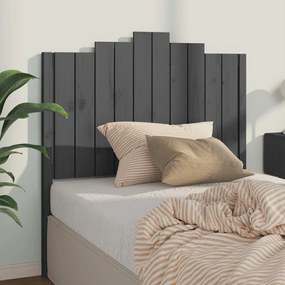 vidaXL Cabeceira de cama 106x4x110 cm pinho maciço cinzento