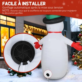 Boneco de neve insuflável de Natal 177 x 78 x 240 cm decoração insuflável de Natal com luzes LED, multicolorido