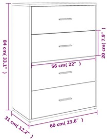 Aparadores 2 pcs 60x31x84 cm derivados madeira cinzento sonoma