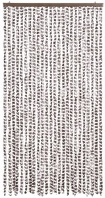 Cortina anti-insetos 100x230cm chenille cinza-acastanh./branco