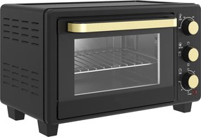 HOMCOM Miniforno, Forno tostador, Temporizador, Grelha, Assadeira, Janela de vidro, Metal, Preto | Aosom Portugal