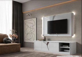 Base Tv Toronto (200cm | c/rodapé | Lacado | Personalizável) 200x50x50