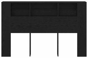 Cabeceira de Cabide Preta vidaXL - 160x19x104.5 cm Feito de Madeira de