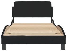 Estrutura de cama sem colchão 100x200 cm tecido preto