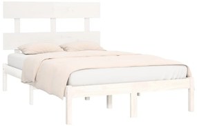 Estrutura de cama 160x200 cm madeira maciça branco