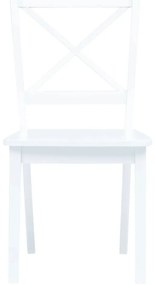 Cadeiras de jantar 4 pcs madeira de seringueira maciça branco