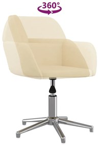 Cadeiras de jantar giratórias 2 pcs tecido cor creme