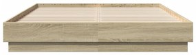 Estrutura de cama com luzes LED 160x200 cm carvalho sonoma