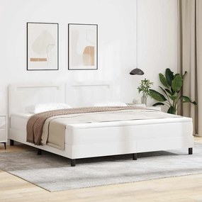 vidaXL Cama Box com colchão Branco 180 x 200 cm Couro sintético