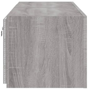 Móveis de parede para TV com luzes LED 2 pcs cinzento sonoma