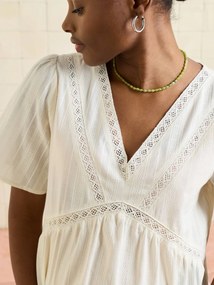 Blusa de gravidez com gola em V cru