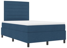 Cama Box Spring com Colchão Azul 120x200 cm Tecido