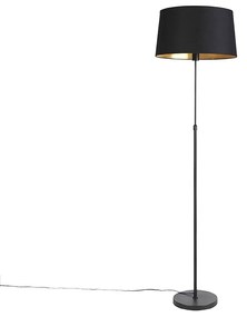 Candeeiro de pé preto com abajur preto 45 cm ajustável - Parte Clássico / Antigo