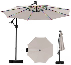 Guarda-chuva de pátio de 10 pés, guarda-chuva de mercado externo com ajuste de inclinação por manivela - cinza