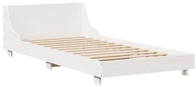 Cama sem colchão 75x190 cm madeira de pinho maciça branco