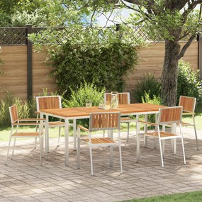 Conjunto de Jantar Jardim vidaXL 7 Peças Madeira Maciça de Acácia