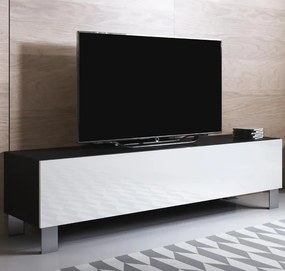 Mueble TV modelo Leiko H2 (160x42cm) color negro y blanco con patas de