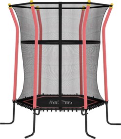 HOMCOM Trampolim Criança com Rede de Segurança e Estrutura de Aço para Interiores e Exteriores Carga 50kg Ø163,5x190 cm Vermelho | Aosom Portugal
