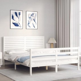 Estrutura de cama com cabeceira 160x200 cm madeira maciça