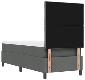 Cama Box Spring com Colchão Cinza Escuro 80x200 cm Tecido