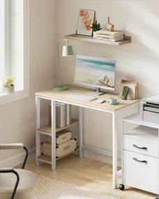 Secretária de escritório 100 x 50 x 76 cm bege natural-branco