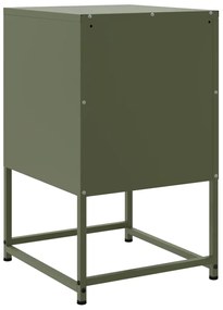 Mesas de cabeceira 2 pcs 36x39x60,5 cm aço verde azeitona