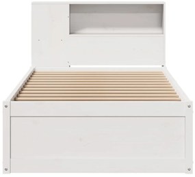 Cama sem colchão 90x200 cm madeira de pinho maciça branco
