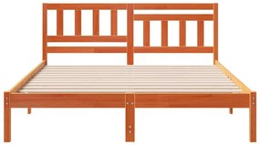 Estrutura da Cama com cabeceira Castanho-mel 140 x 200 cm