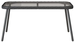 Mesa de café vidaXL Preta 90x45x42 cm Vime Sintético