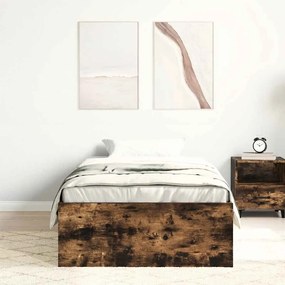 Estrutura de cama solteiro 75x190 cm carvalho fumado