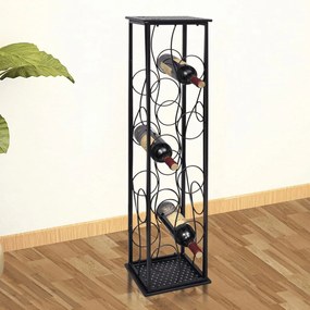 240941 vidaXL Garrafeira de metal, suporte para 8 garrafas de vinho