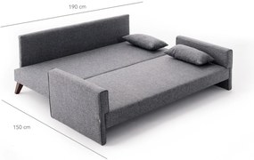 Sofá-Cama de 3 Lugares Bella – Cinzento – 208 x 85 x 81 cm