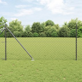 vidaXL Cerca de Cadeia com 7 Postes de Espeto 1,2x10 m Aço Galvanizado