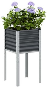 Vaso/floreira de jardim 45x45x88 cm aço antracite