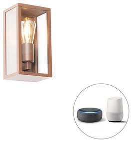 LED Candeeiro de Parede Inteligente Castanho Ferrugem 26 cm IP44 c/ Wifi ST64 - Charlois Industrial