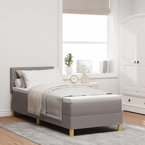Cama Box Spring com Colchão Taupe 80x200 cm Tecido