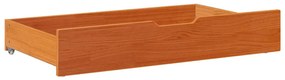 Gavetas para cama 2 pcs 90x55x17 cm pinho maciço castanho-mel